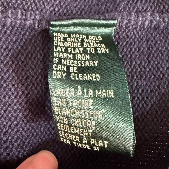 Lauren Ralph Lauren Womens Navy Blue Cotton Sweater Nautical Logo Size L - Picture 8 of 9